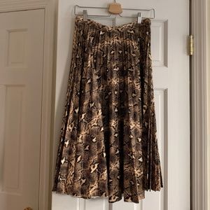 TopShop Alligator Print Vinyl Pleated Skirt 6 US